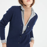 Pure Cashmere Ribbed V-Neck Cardigan (Mia 14)