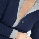 Pure Cashmere Ribbed V-Neck Cardigan (Mia 14)