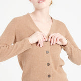 Pure Cashmere Ribbed V-Neck Cardigan (Mia 14)