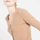 Pure Cashmere Ribbed V-Neck Cardigan (Mia 14)