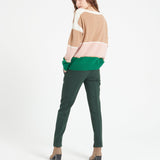 Pure Cashmere 2 ply Boat Neck Sweater w/MultiColor (Mia 15)