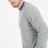 Pure Cashmere Cable Knit Round Neck Sweater (Zach 5)