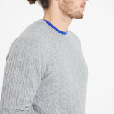 Pure Cashmere Cable Knit Round Neck Sweater (Zach 5)