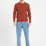 Pure Cashmere Cable Knit Round Neck Sweater (Zach 5)