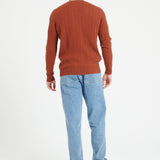 Pure Cashmere Cable Knit Round Neck Sweater (Zach 5)