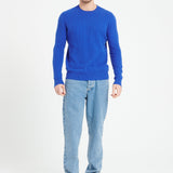 Pure Cashmere Cable Knit Round Neck Sweater (Zach 5)