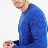 Pure Cashmere Cable Knit Round Neck Sweater (Zach 5)