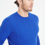 Pure Cashmere Cable Knit Round Neck Sweater (Zach 5)