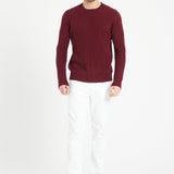 Pure Cashmere Cable Knit Round Neck Sweater (Zach 5)