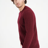 Pure Cashmere Cable Knit Round Neck Sweater (Zach 5)