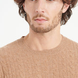 Pure Cashmere Cable Knit Round Neck Sweater (Zach 5)