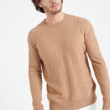 Pure Cashmere Cable Knit Round Neck Sweater (Zach 5)
