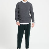 Pure Cashmere Cable Knit Round Neck Sweater (Zach 5)