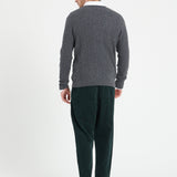 Pure Cashmere Cable Knit Round Neck Sweater (Zach 5)