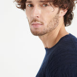 Pure Cashmere Cable Knit Round Neck Sweater (Zach 5)
