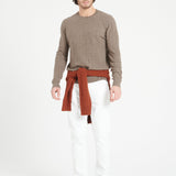 Pure Cashmere Cable Knit Round Neck Sweater (Zach 5)