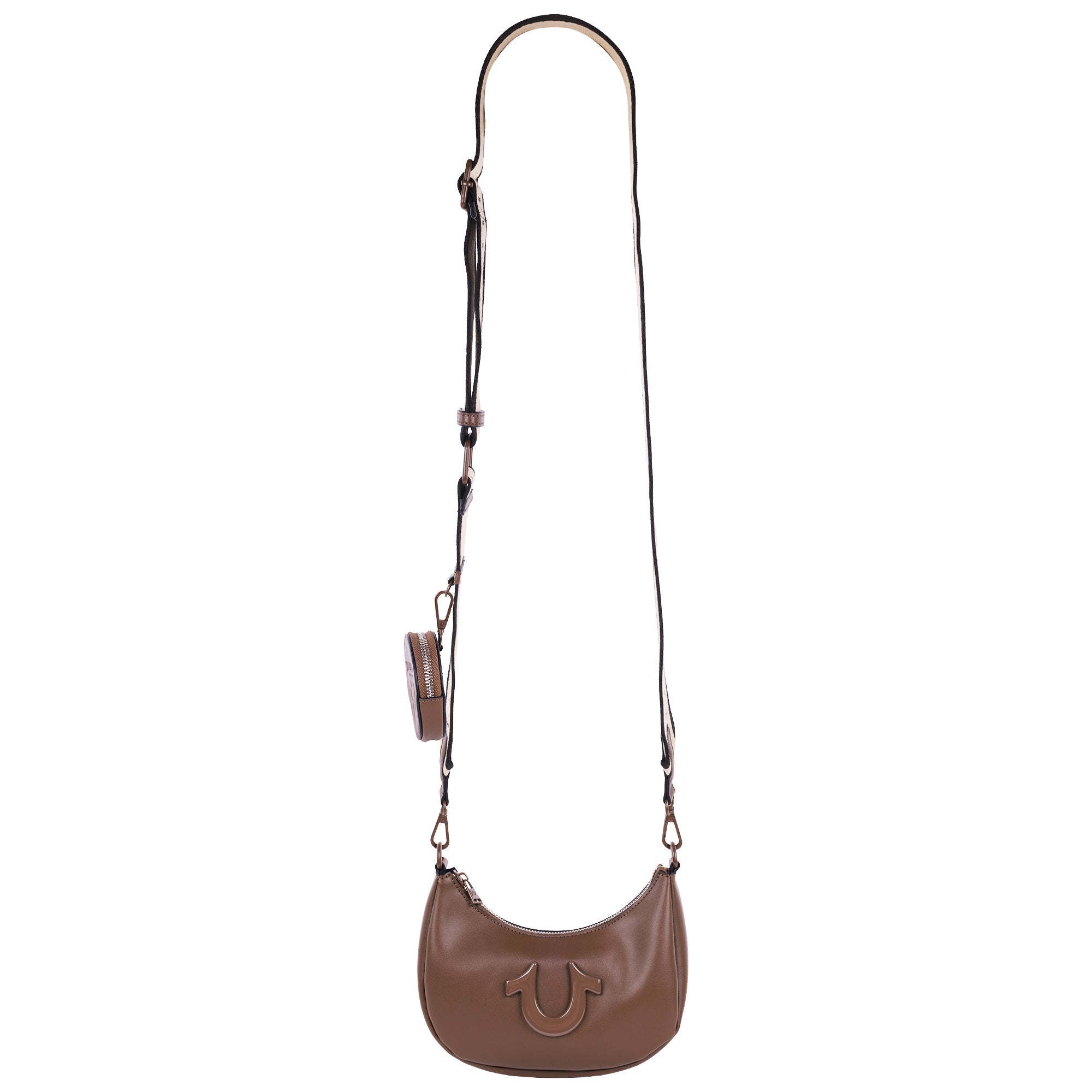 True Religion Logo Strap Crescent Hobo