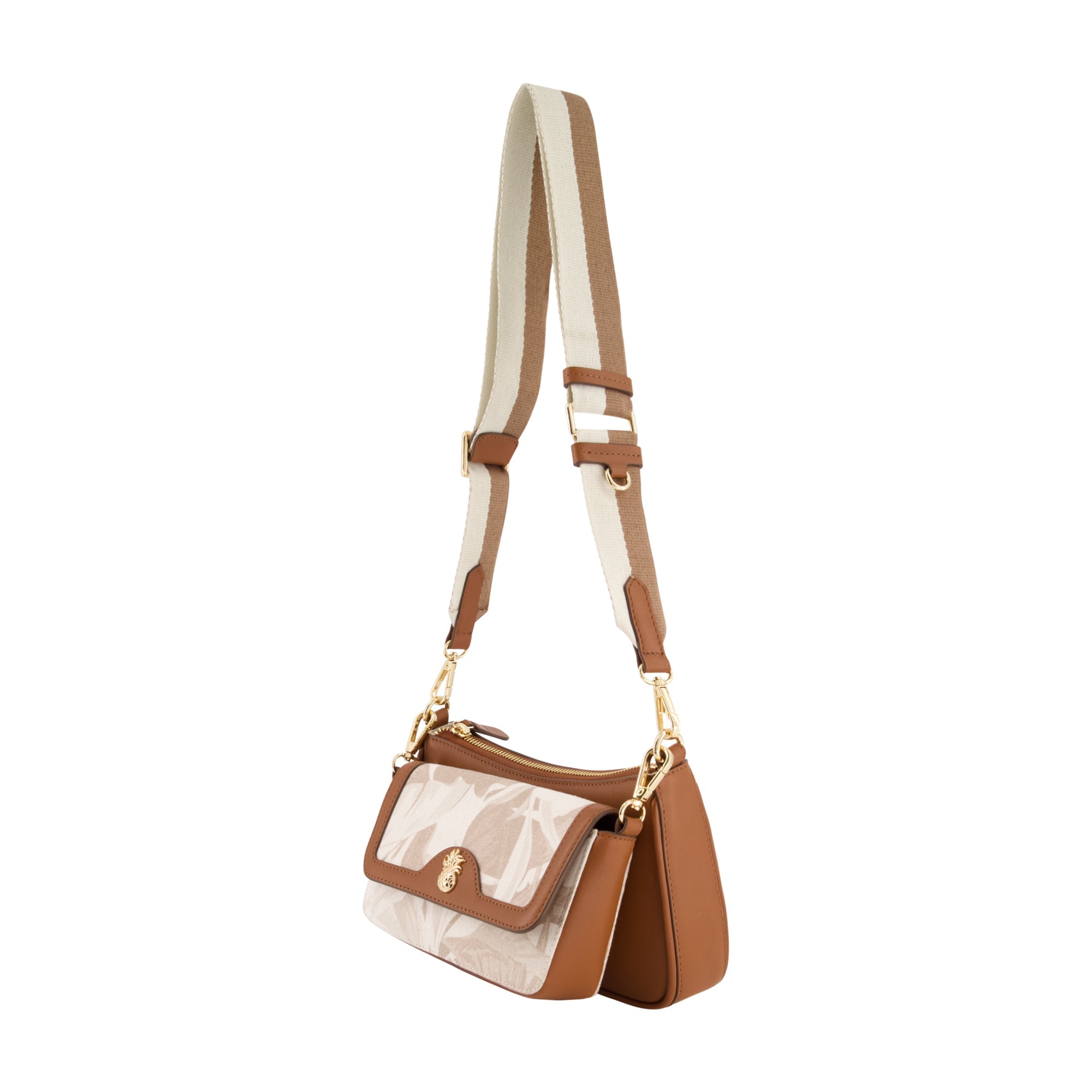 Tommy Bahama Leather Trim Floral Double Crossbody, Multi