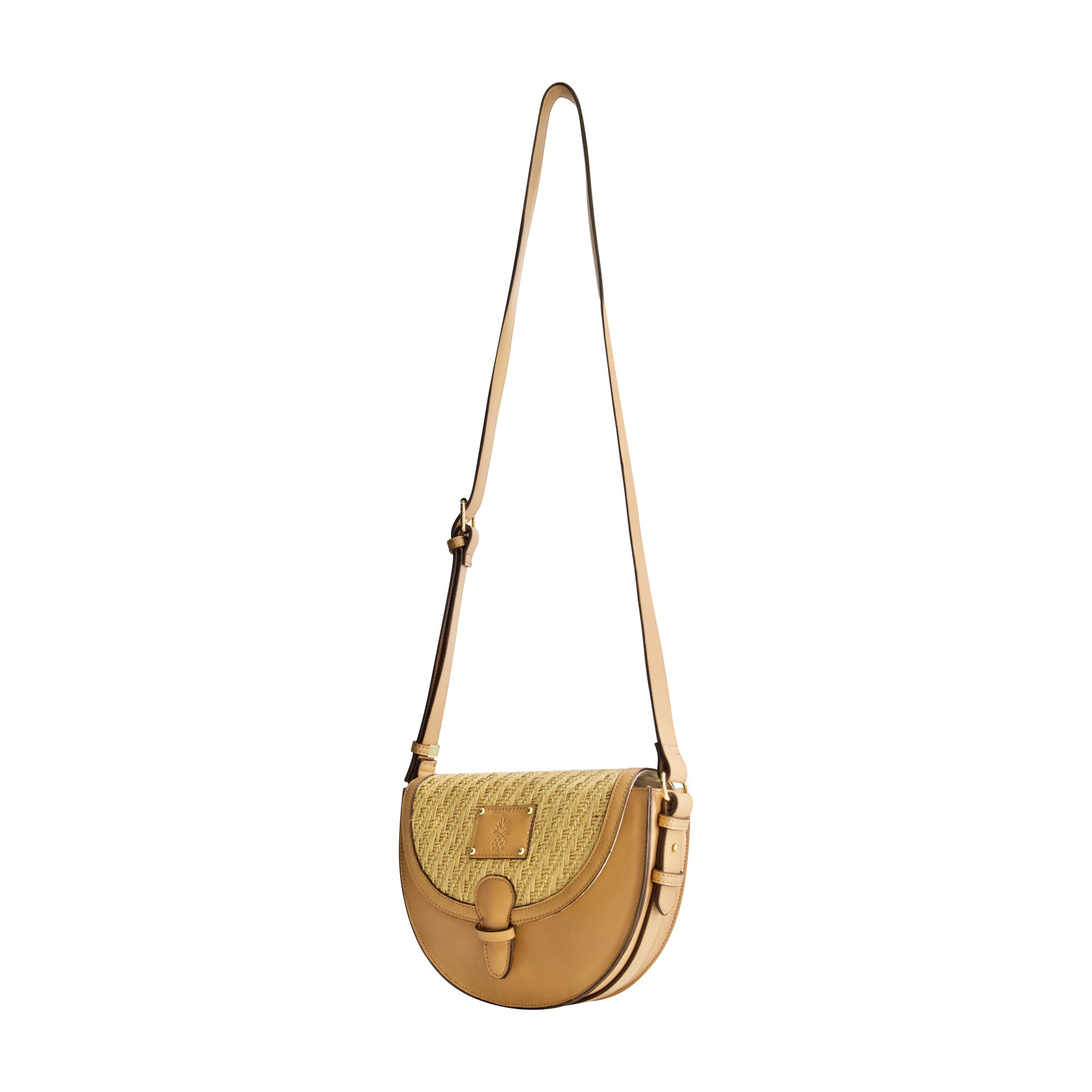 Tommy Bahama Raffia/PU Crossbody Flap Bag, Tan
