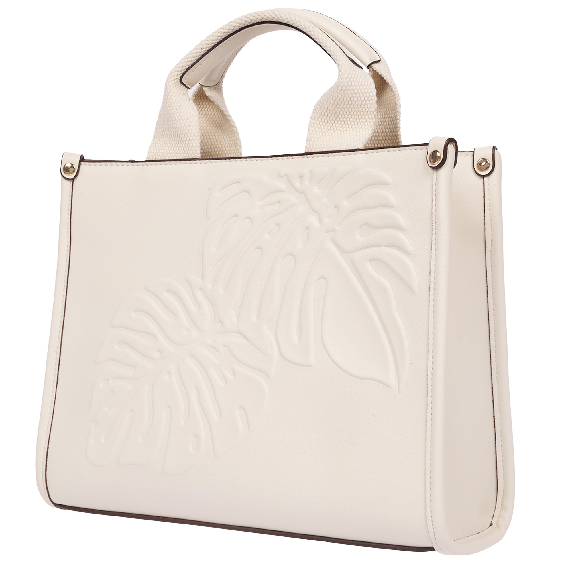 Tommy Bahama Darcy Leaf Motif Medium Tote – Embossed Pu Convertible Top Handle & Shoulder Bag