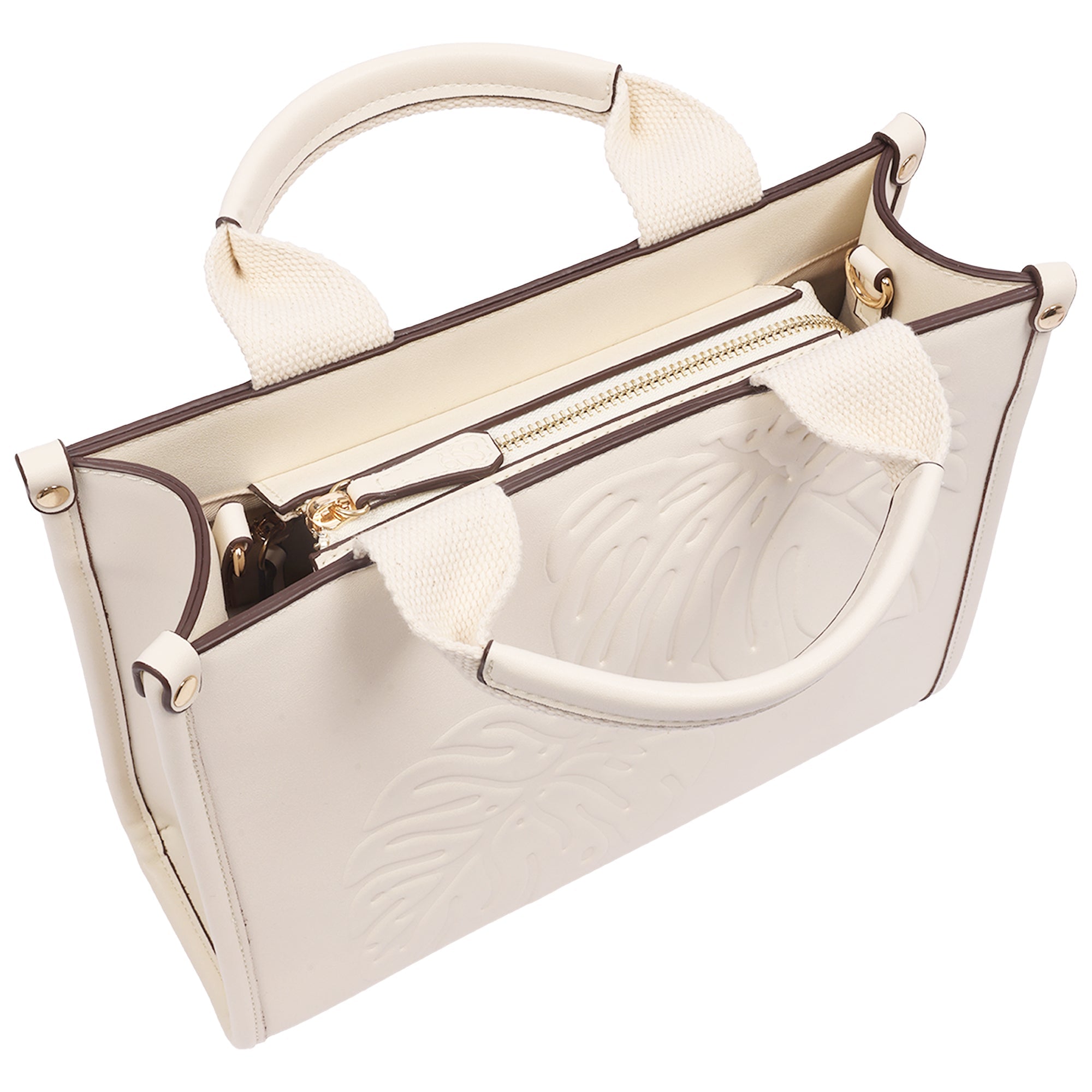 Tommy Bahama Darcy Leaf Motif Medium Tote – Embossed Pu Convertible Top Handle & Shoulder Bag