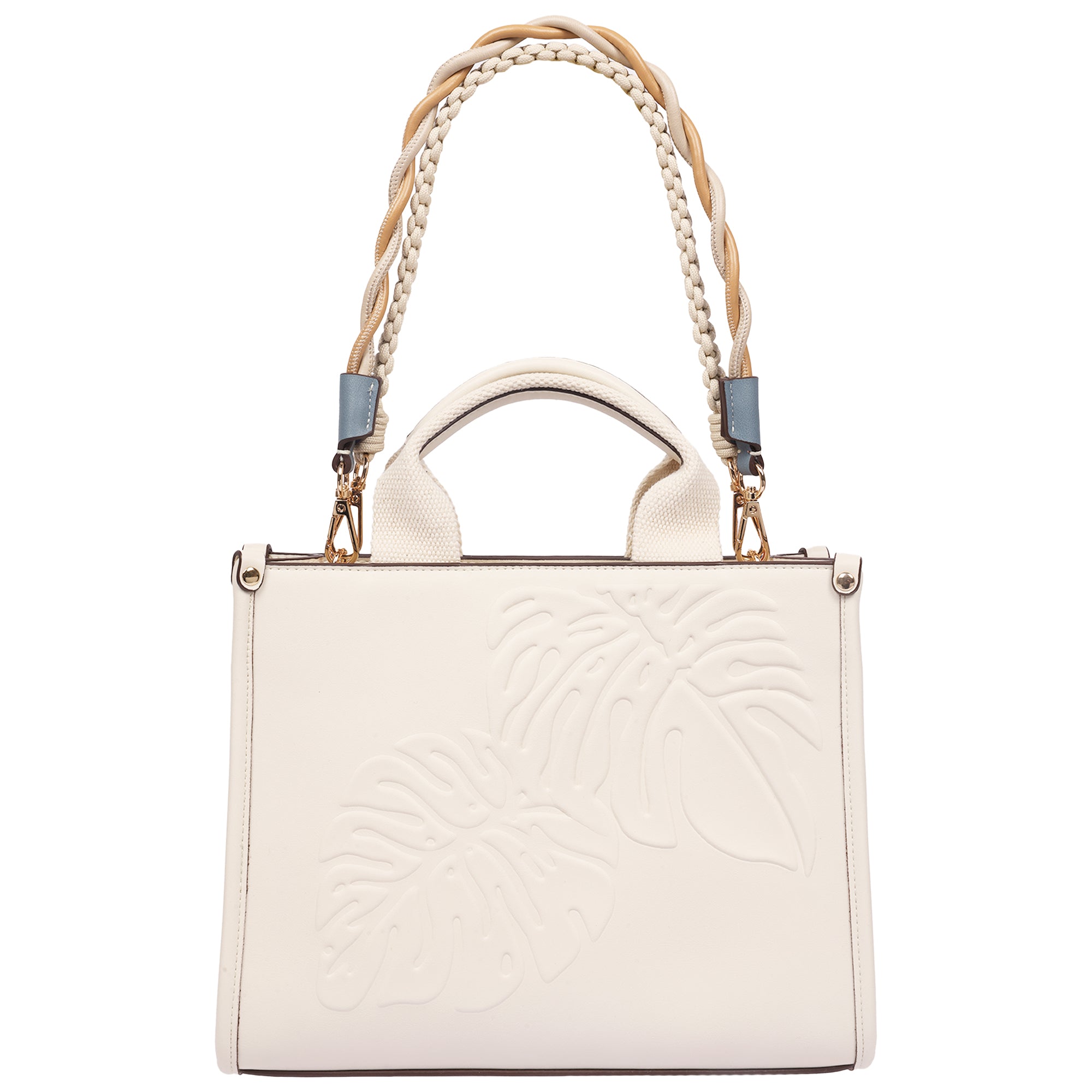 Tommy Bahama Darcy Leaf Motif Medium Tote – Embossed Pu Convertible Top Handle & Shoulder Bag