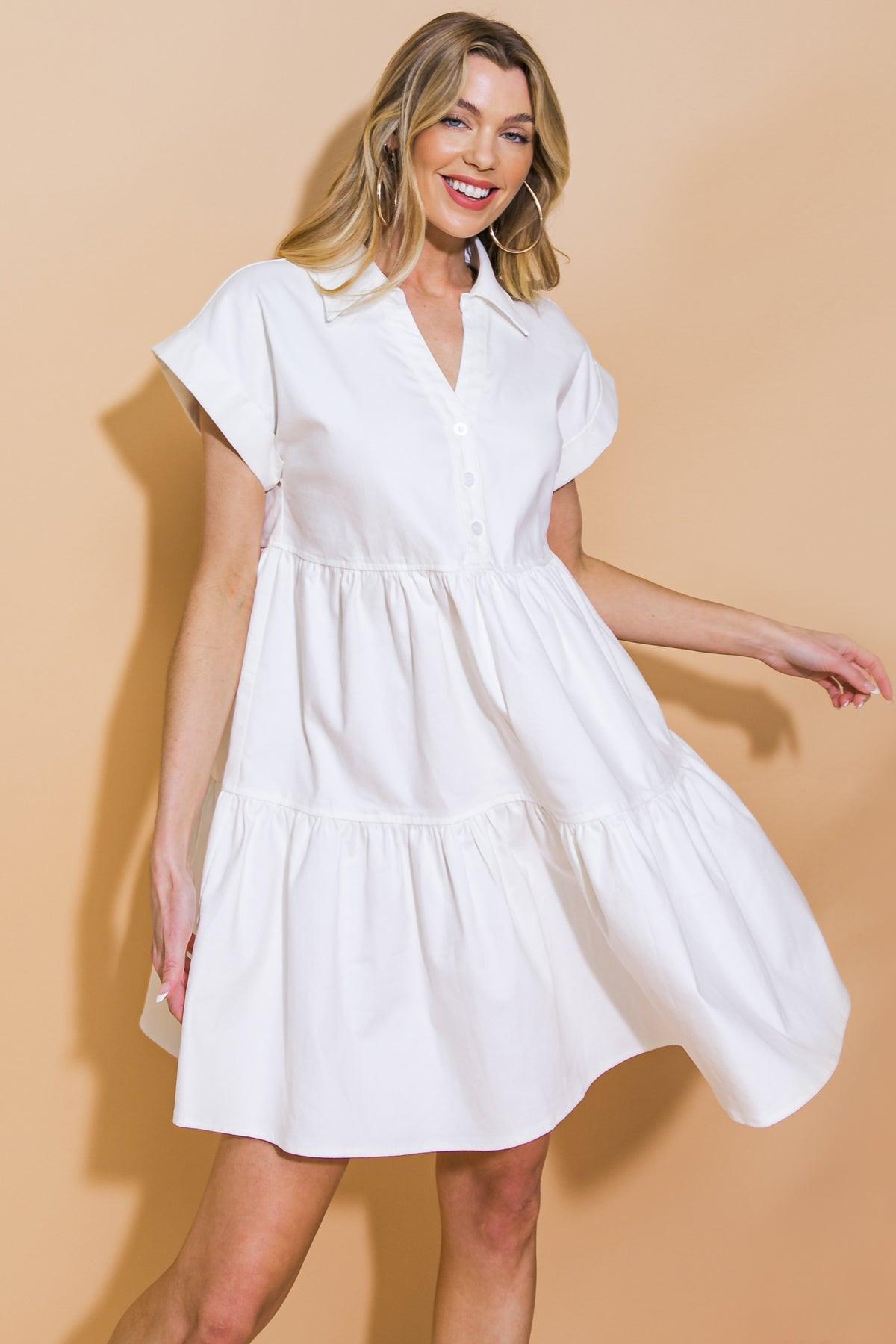 timeless white mini dress Beauty Twill Introducing the This Side Gigi & Ella Womens Finish:Silver material-Cotton