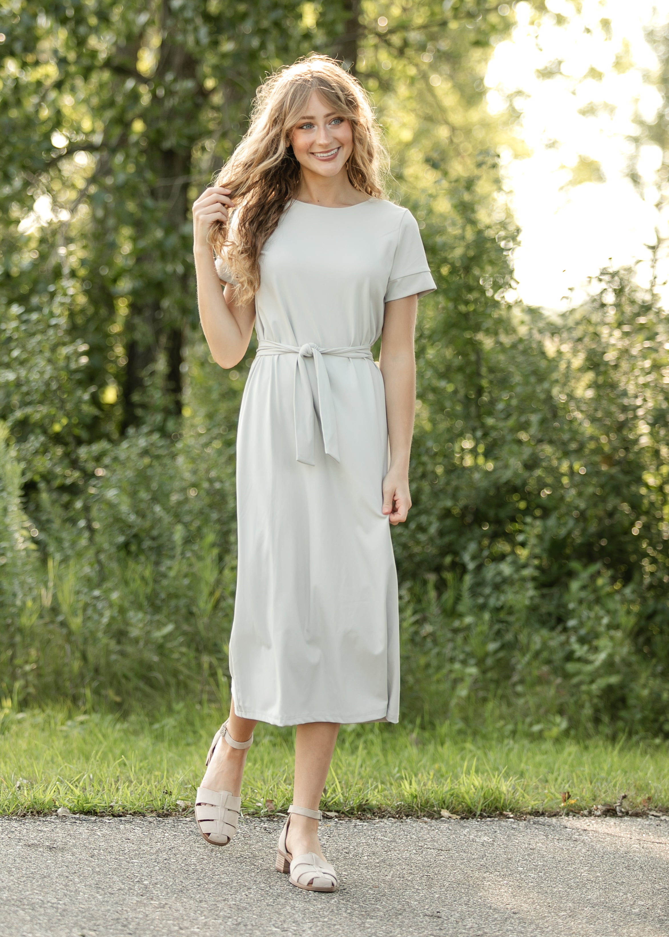 classic spring dresses Lennox Midi Dress Cast in lavender and Size:44 Long Jacket+38 Waist Adjust 34 to 40)(Height:6-6.4