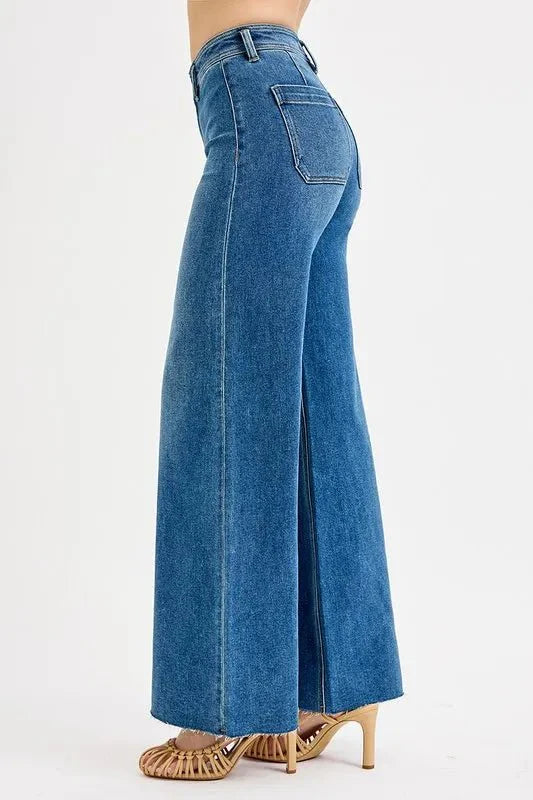 Risen High-waisted Wide Leg Jeans