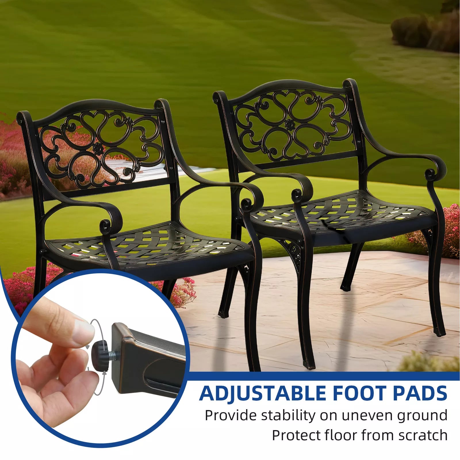 Outdoor Aluminium Patio Chair (set Of 2)
