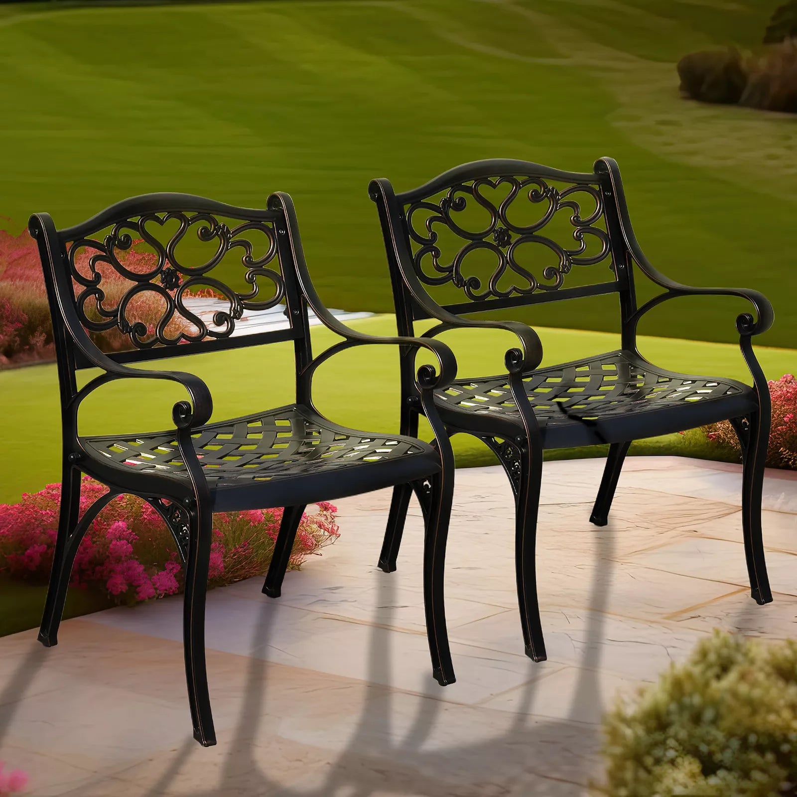 Outdoor Aluminium Patio Chair (set Of 2)