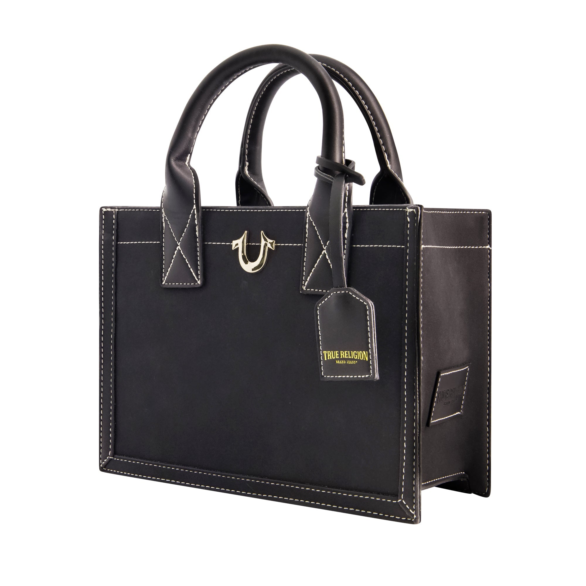 True Religion Modern Edge Suede Tote, Black