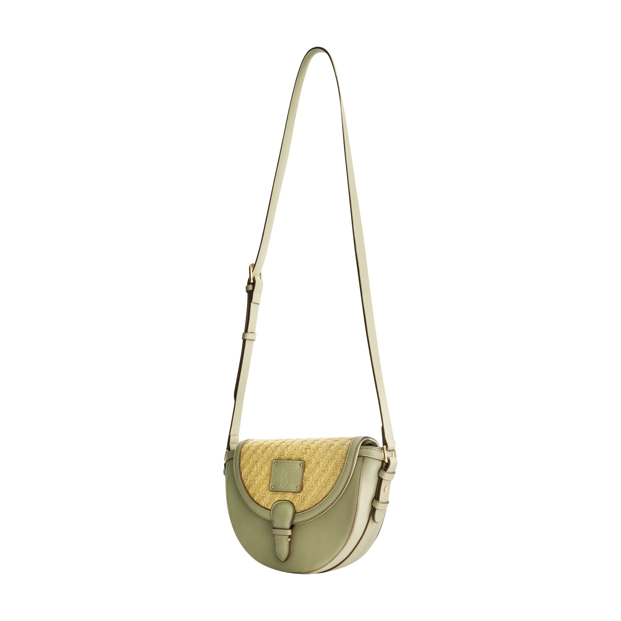 Tommy Bahama Raffia/PU Crossbody Flap Bag, Sage