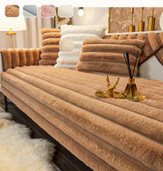 Thicken Faux Fur Rabbit Plush Sofa Cover Non-slip Slipcover Seat European Couch Cover Sofa Towel For Living Room Decor