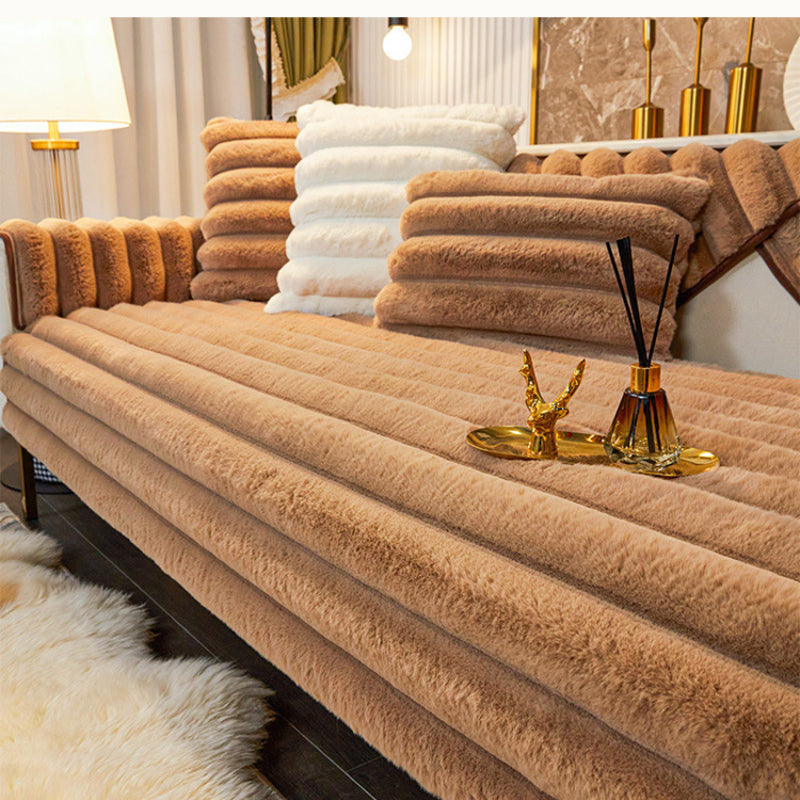 Thicken Faux Fur Rabbit Plush Sofa Cover Non-slip Slipcover Seat European Couch Cover Sofa Towel For Living Room Decor