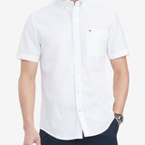 Tommy Hilfiger Men's Big & Tall Classic Fit Porter Textured Shirt White Size 3X