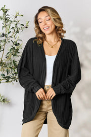 Basic Bae Full Size Ribbed Cocoon Cardigan | Includes Plus Size