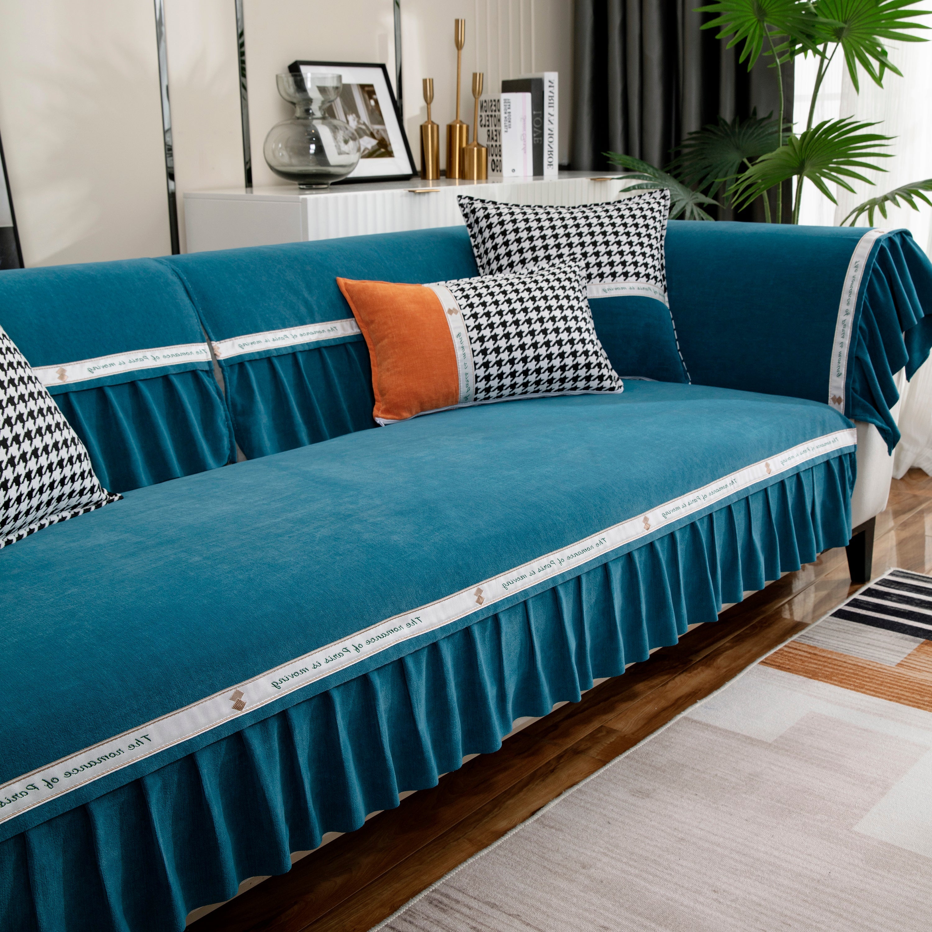 Non-slip Chenille Sofa Slipcovers With Skirt, Best Pet Sofa Protector Cover, Furniture Covers For Pets