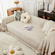 Waffle Lattice Fabric Sofa Cover, Multi-purpose Soft Sofa Throw, Couch Cover Blanket Throws For Couches