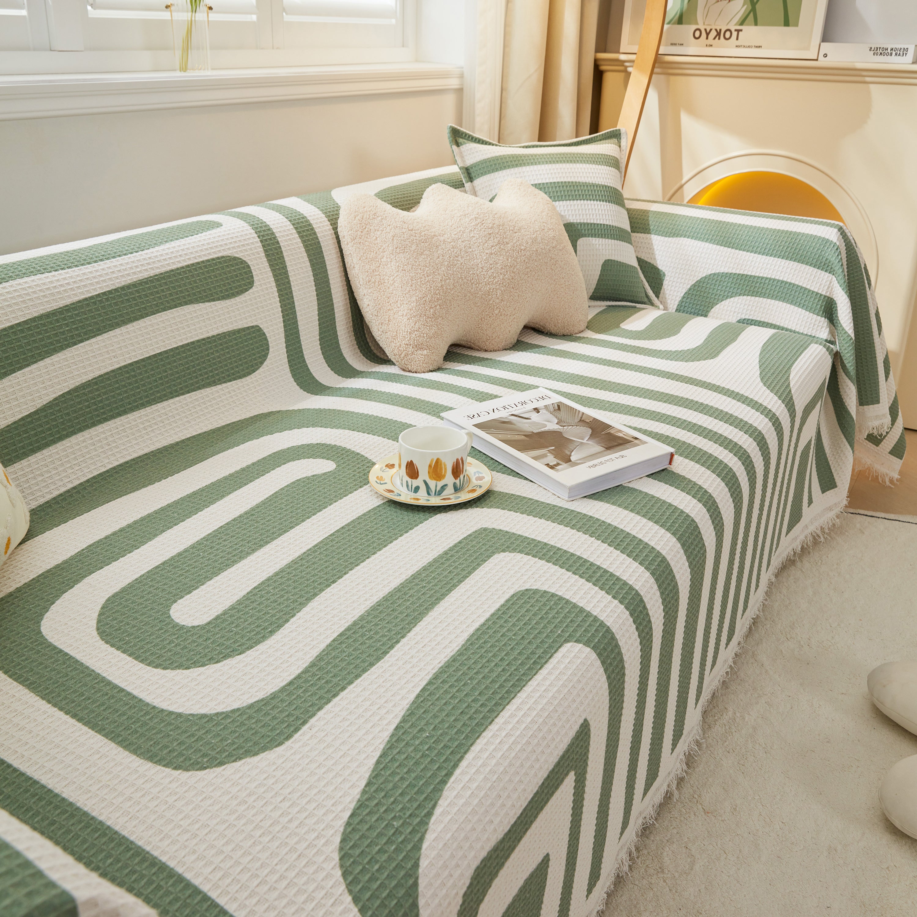 Furniture Covers For Pets, Waffle Lattice Fabric Sofa Throw, Couch Cover Blanket Throw