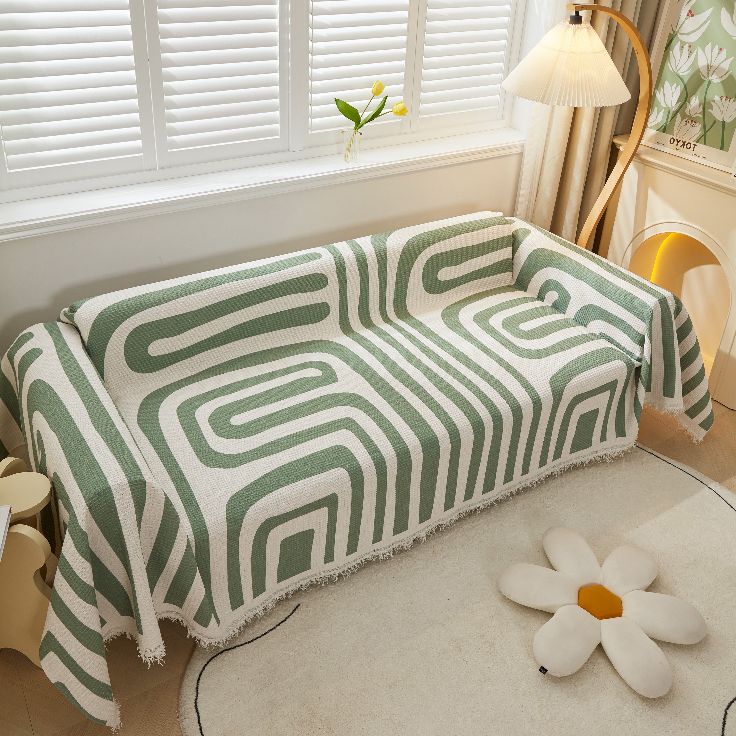 Furniture Covers For Pets, Waffle Lattice Fabric Sofa Throw, Couch Cover Blanket Throw