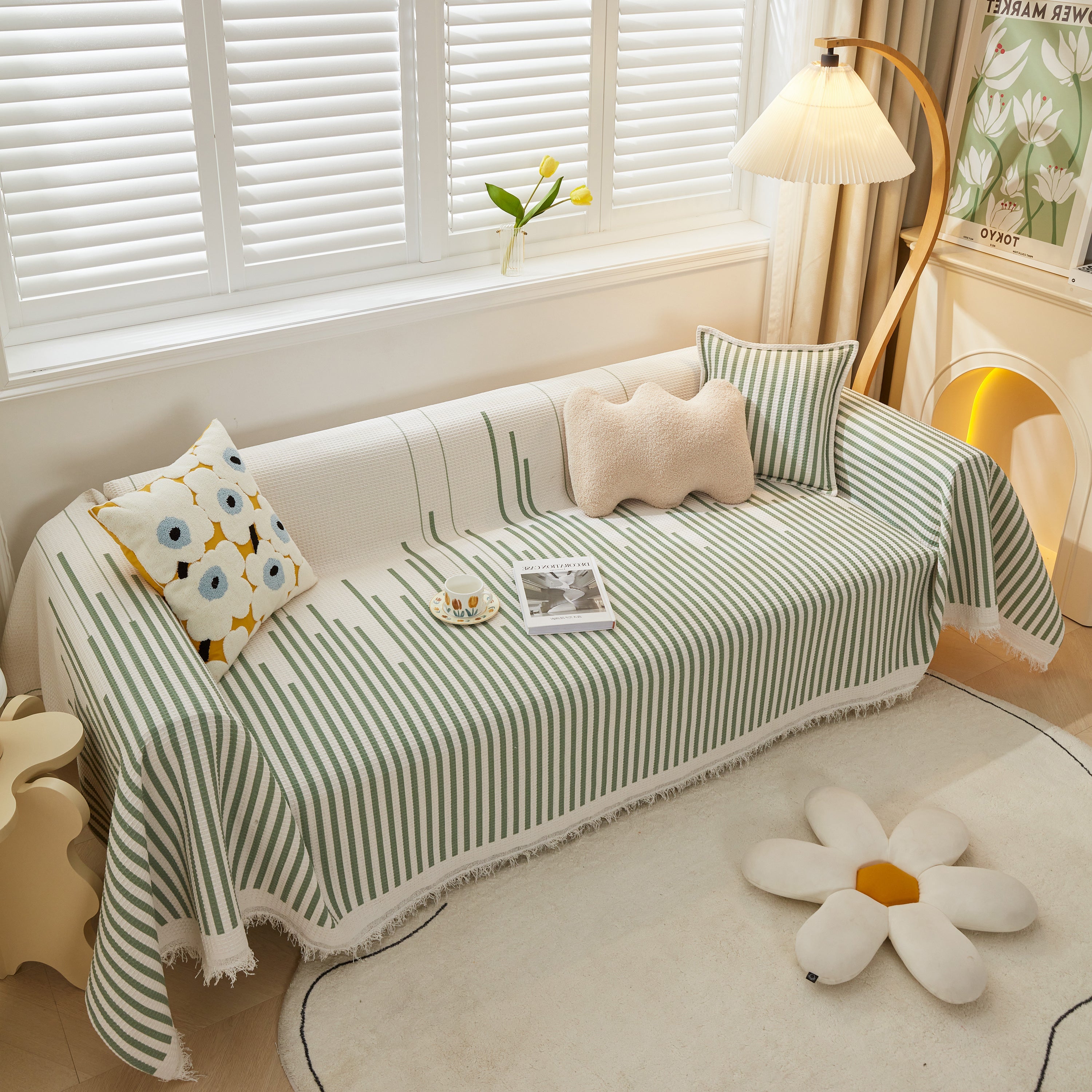 Furniture Covers For Pets, Waffle Lattice Fabric Sofa Throw, Couch Cover Blanket Throw