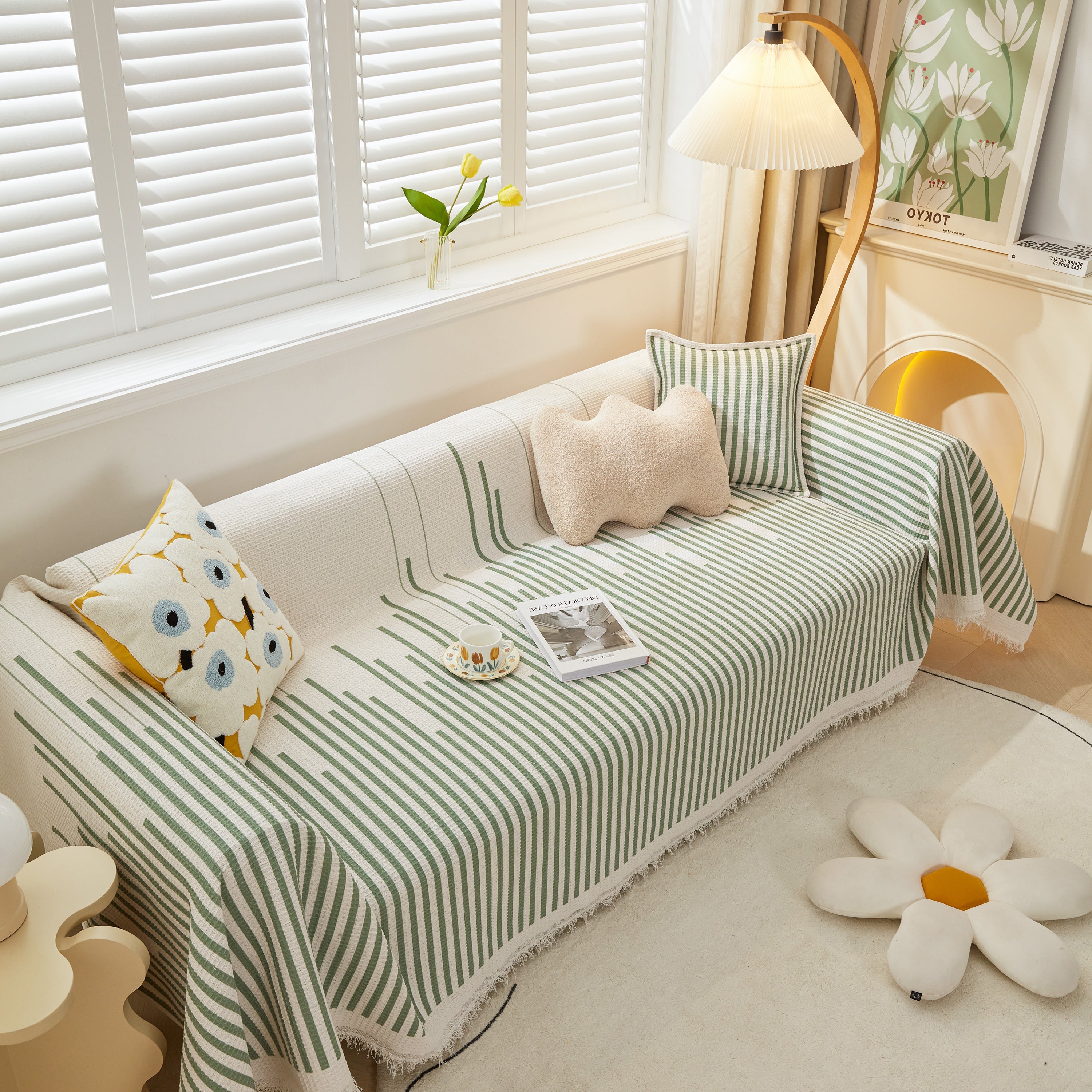 Furniture Covers For Pets, Waffle Lattice Fabric Sofa Throw, Couch Cover Blanket Throw