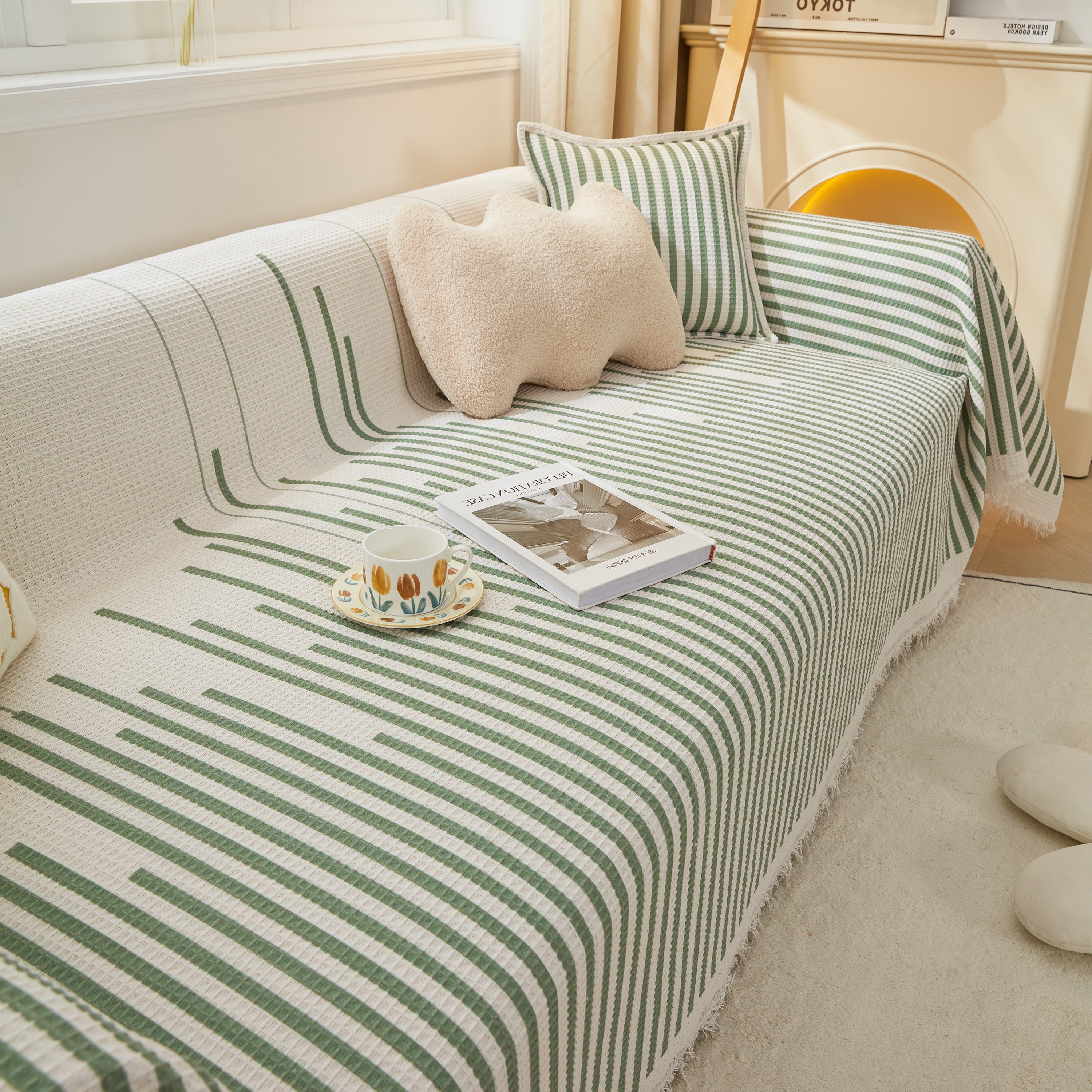 Furniture Covers For Pets, Waffle Lattice Fabric Sofa Throw, Couch Cover Blanket Throw