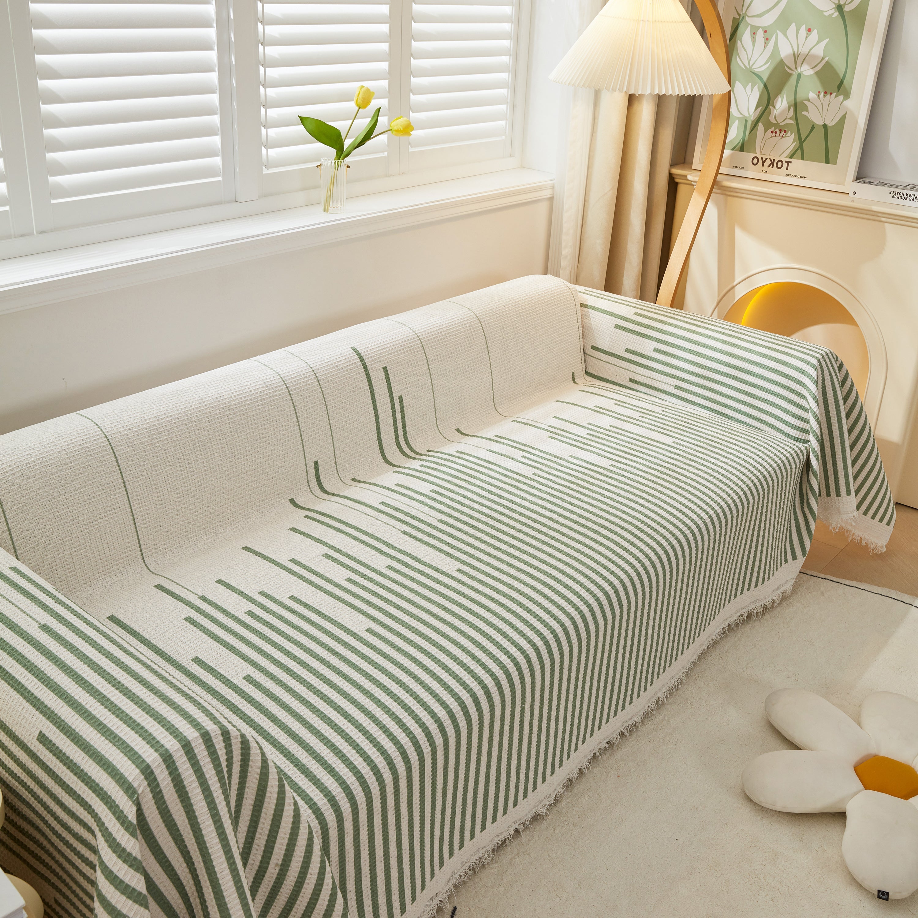 Furniture Covers For Pets, Waffle Lattice Fabric Sofa Throw, Couch Cover Blanket Throw