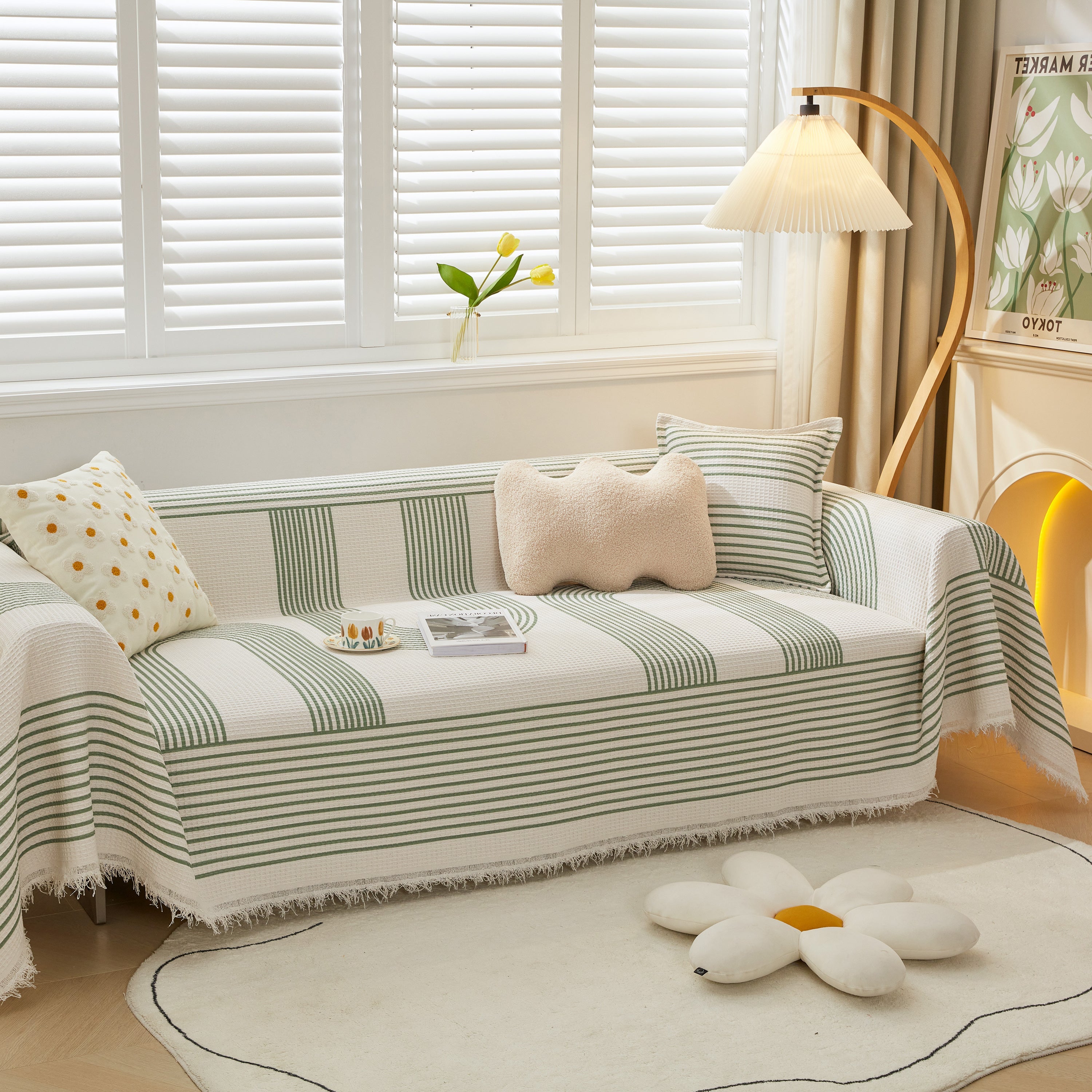Furniture Covers For Pets, Waffle Lattice Fabric Sofa Throw, Couch Cover Blanket Throw