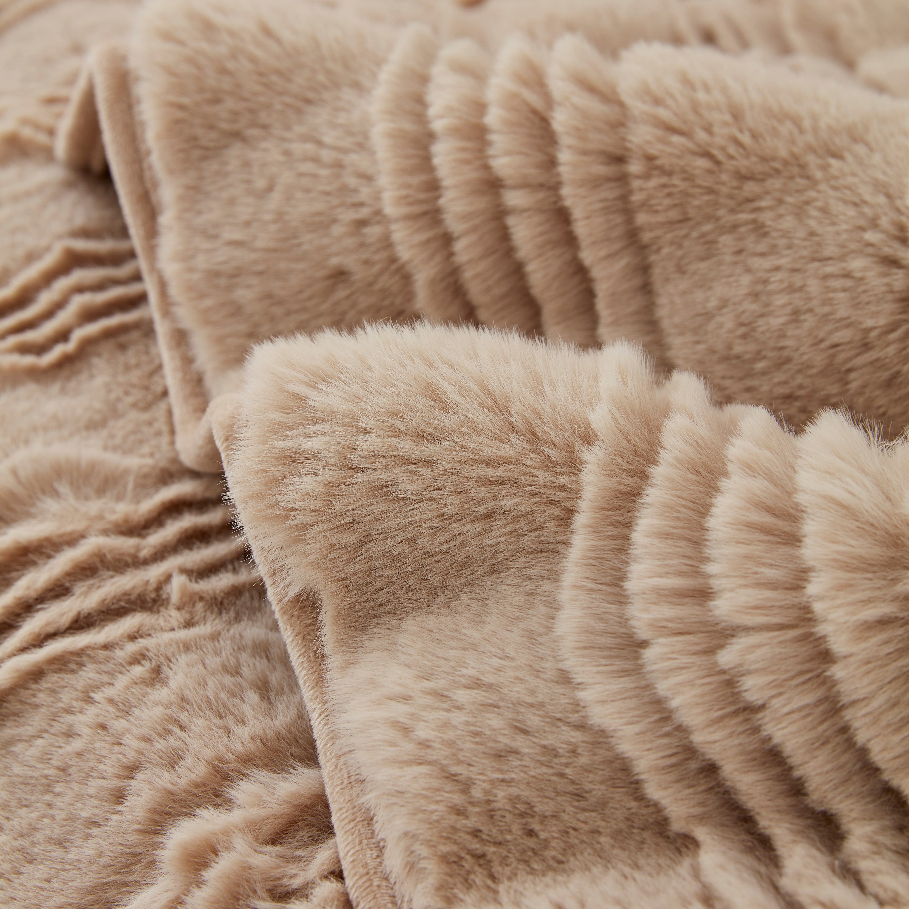 Soft Thick Faux Fur Sofa Cover Stripe Fluffy Fuzzy Non-slip Washable Couch Covers