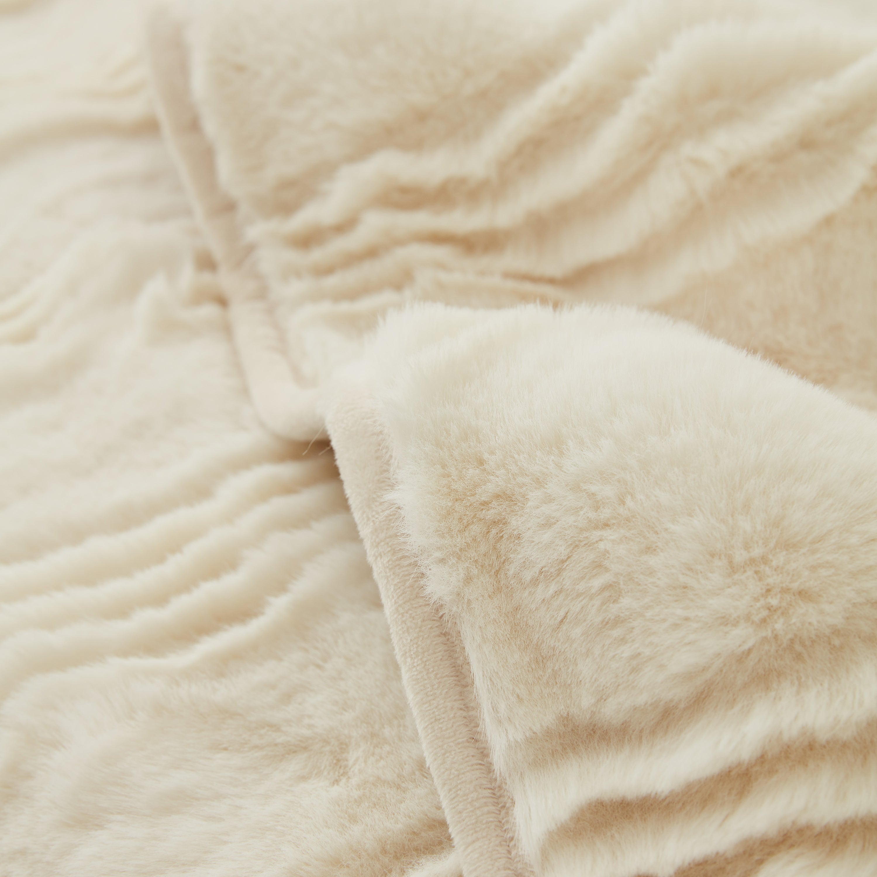 Soft Thick Faux Fur Sofa Cover Stripe Fluffy Fuzzy Non-slip Washable Couch Covers