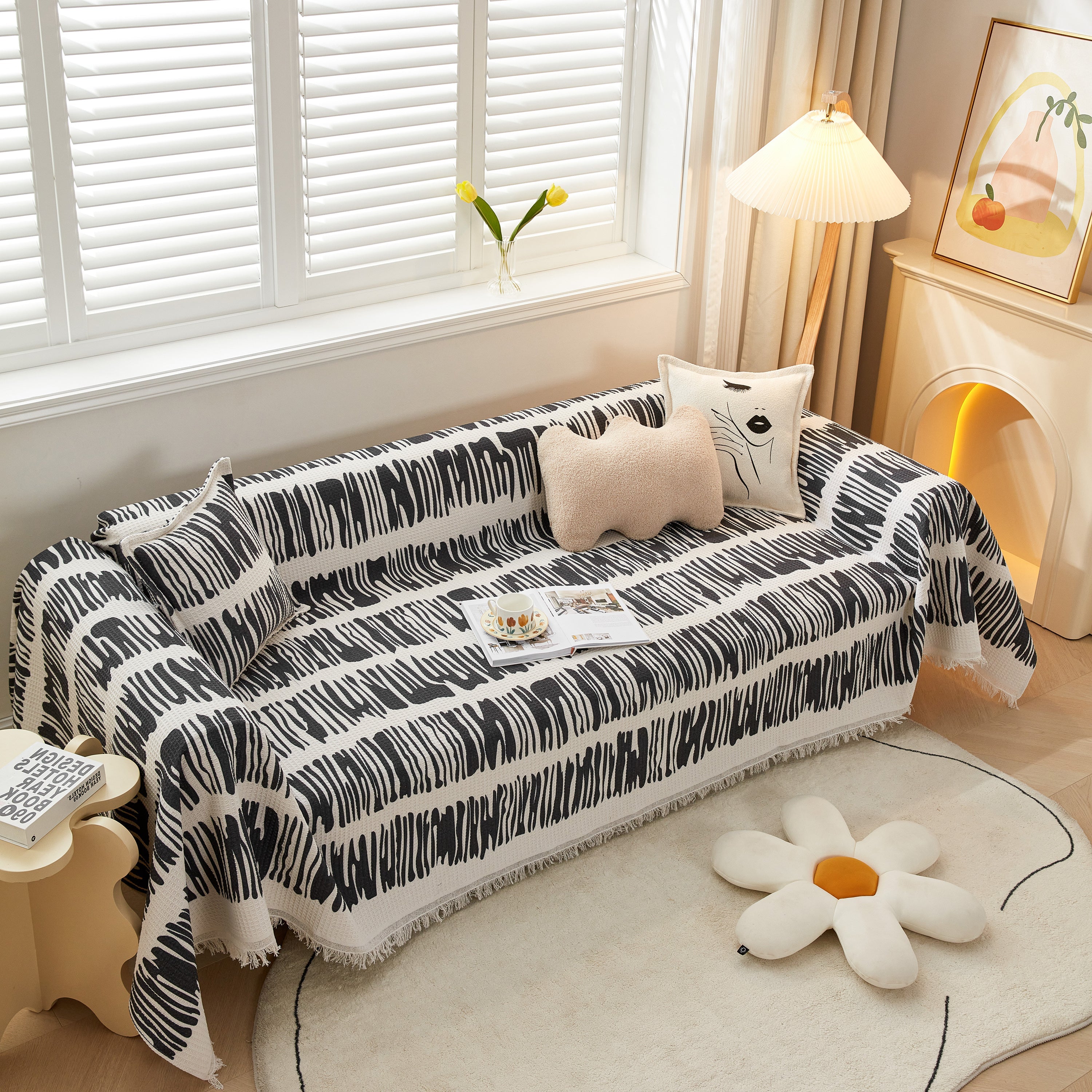 Couch Cover For Most Shape Sofas, Waffle Lattice Sofa Cover Throw, Washable Furniture Covers For Pets