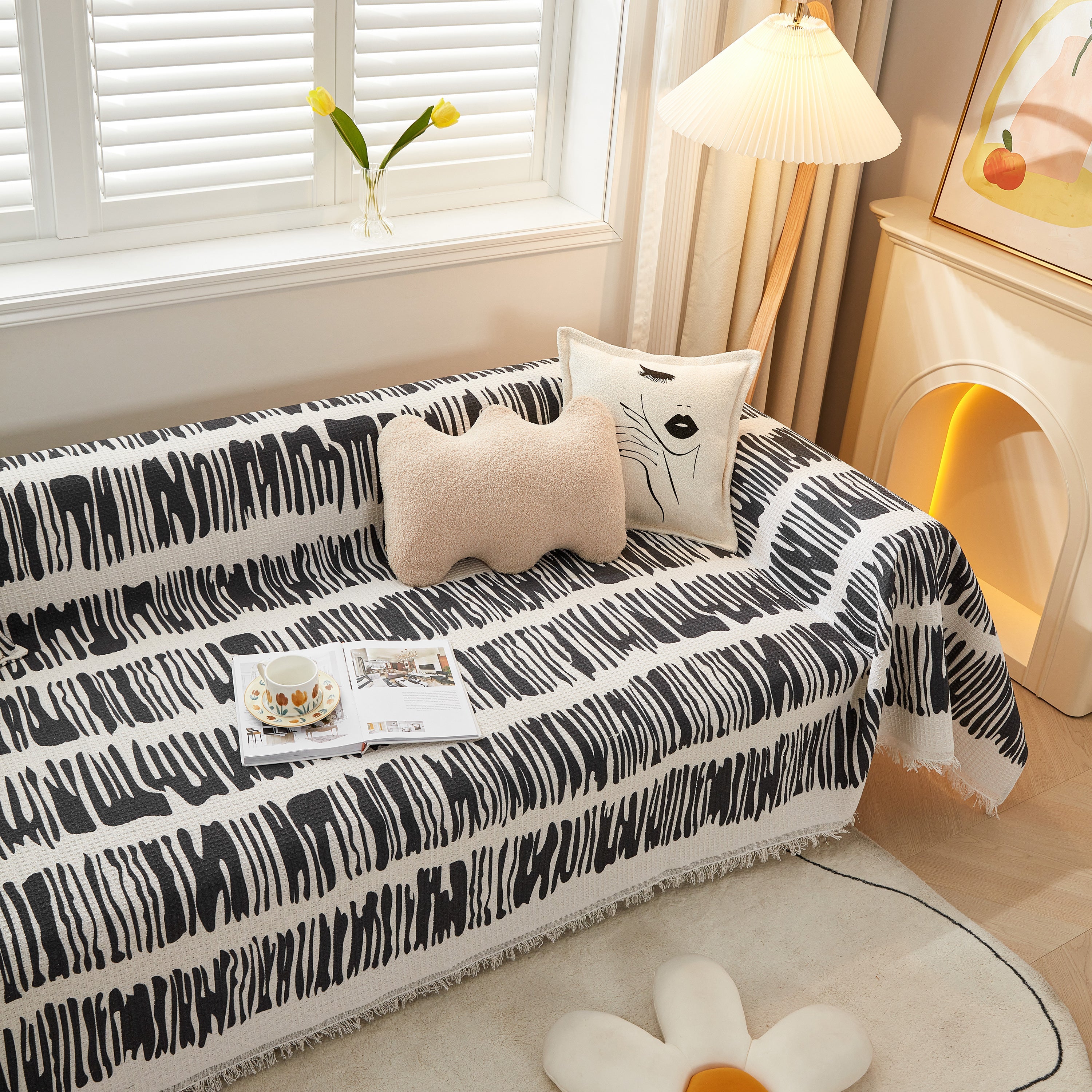 Couch Cover For Most Shape Sofas, Waffle Lattice Sofa Cover Throw, Washable Furniture Covers For Pets